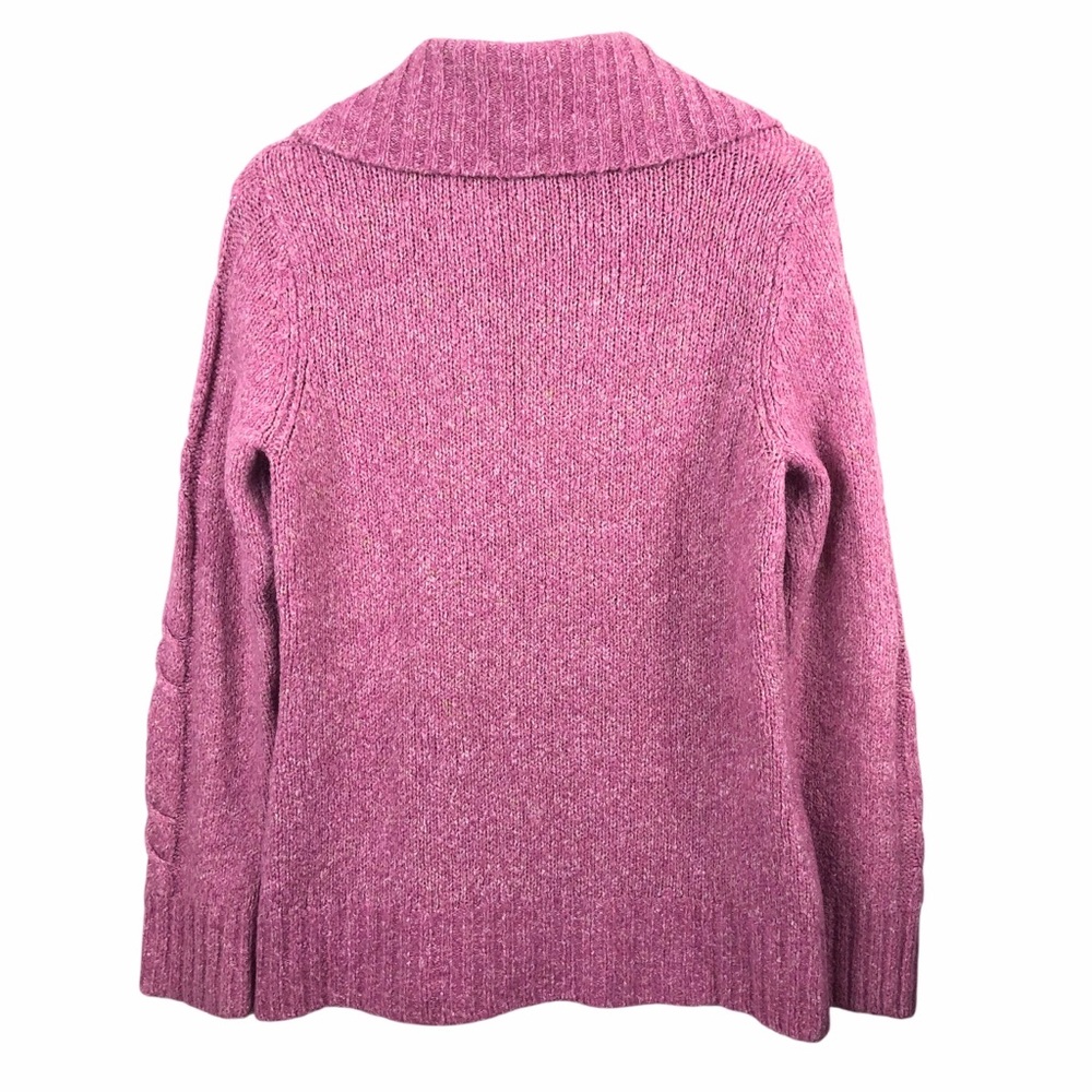 L.L. Bean Wool Blend Cable Knit Cardigan Sweater - Picture 5 of 5